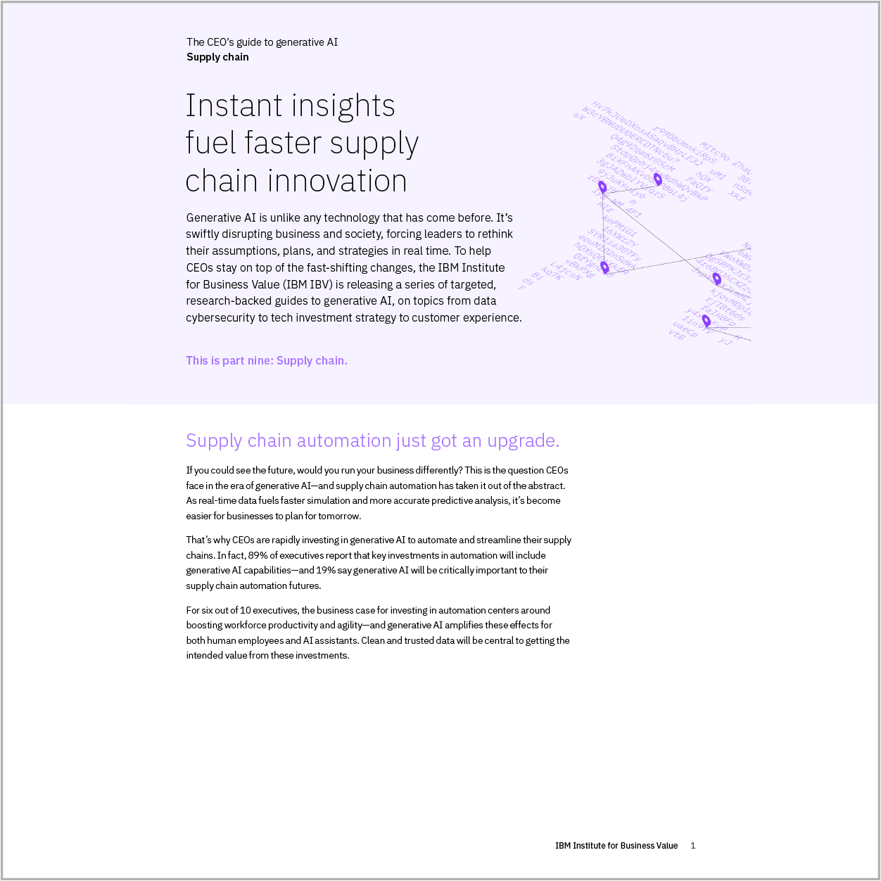 IBV - CEOs guide to generative AI: Customer Supply Chain
