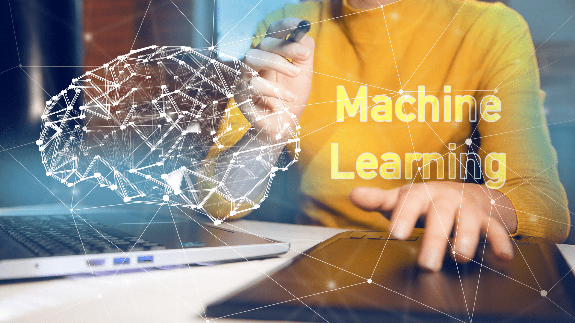 Illustration of AI learning from diverse training data sources.