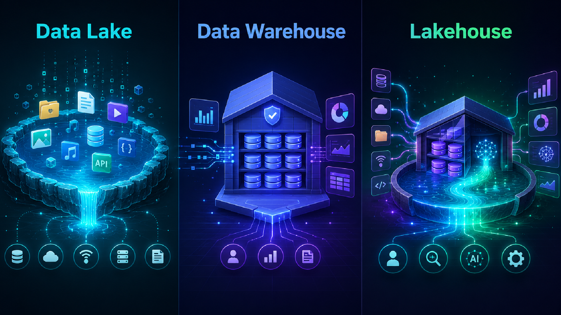 Data Lakes vs Data Warehouses vs Lakehouse- A Strategic Comparison