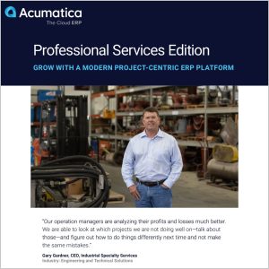 Professional Services Edition GROW WITH A MODERN PROJECT-CENTRIC ERP PLATFORM Feature Image
